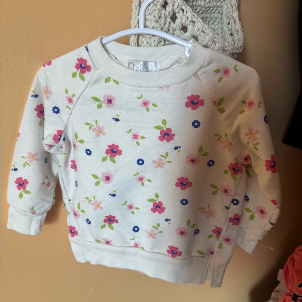 Quiltex White Floral Kids Sweatshirt